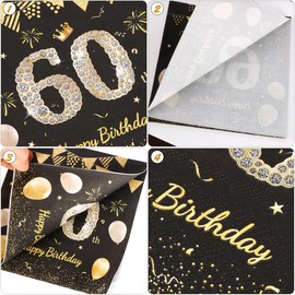 60 Stück Servietten 60 Geburtstag Mann Deko, Happy Birthday Servietten 60 Geburtstag Deko Mann, Servietten Tischdekoration