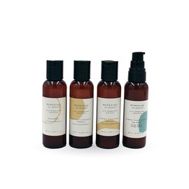 Remedios del Bosque Kit Esenciales de Viaje, Limpia, Hidrata y Humecta Cabello, Cara y Cuerpo, Tamaño para llevar en Avión, para toda la Familia.