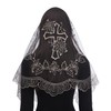 Bozidol Church Catholic Veils for Women, Black Gold Long D