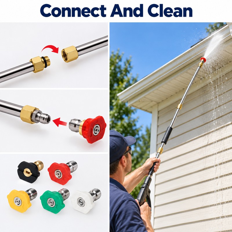 High Pressure Washer Extension Rod Kit with 1/4-Inch Quick Connect