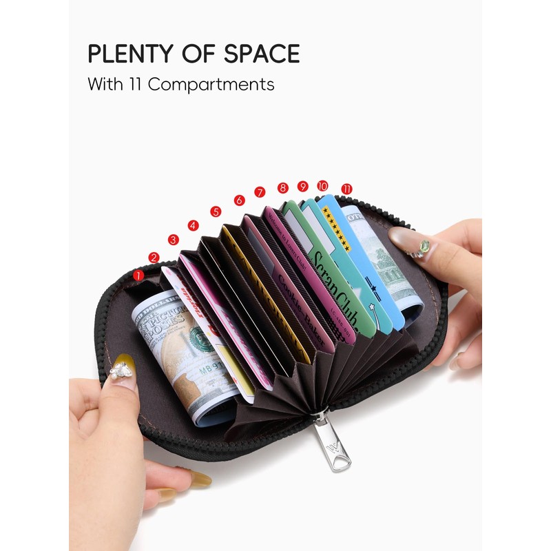 WESTBRONCO Mini Coin Purse for Women, RFID Blocking Accordion Wallet