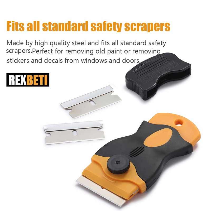 REXBETI 100PCS Single Edge Razor Blades, Industrial Razor Blades for