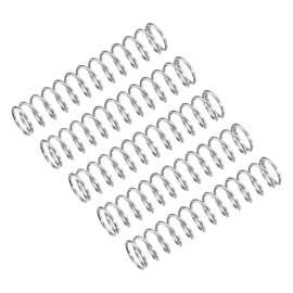 sourcing map Compression Spring, 5Pcs 304 Stainless Steel, 6mm OD, 0.6mm Wire Size, 30mm Free Length, Silver Tone