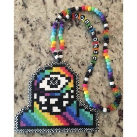NEW Rainbow Subtronics Custom Perler Necklace EDM EDC Fest Rave Dance Kandi
