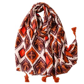 FAIRYGATE 66026 Women's Scarves & Scarves for Women Scarf XXL Pattern with Fringes Scarves Stole Scarf Girls Women 90 x 180 cm, D66026