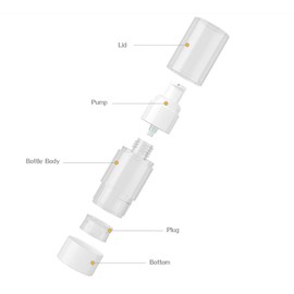 2Pcs 120ML 4OZ Empty Clear Airless Pump Bottles with Airless Pump Refillable Cosmetic Cream Lotion Pump Dispensers Jars Portable Travel Container for Toner Face Cream Essential Oil