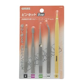 Takagi TZ-100 GISUKE Tweezers for Straight/Stamps/Reverse Operation/Twist Bamboo, Set of 5