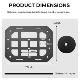 MUQIDA Car Rigid MOLLE Panel, Vehicle Seat Headrest Organizer EDC Pouch Tool Gadget Holder, Tactical Gear Truck Equipment Modular Storage Mount Panels, Interior Car Accessories