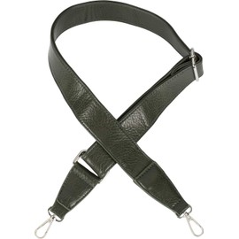 styleBREAKER 02013021 Adjustable Shoulder Strap Faux Leather Changing Bag Strap with Carabiner Hook Unisex, Dark Olive, Strap.