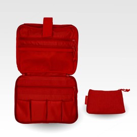 Toiletry Bag for Women with Free Toiletry Bag, Hanging Toiletry Bag, All Compartments with Zip Closure. (Red) Stylish Toiletry Bag for Any Travel, red, L, Stylish women's toiletry bag for every trip