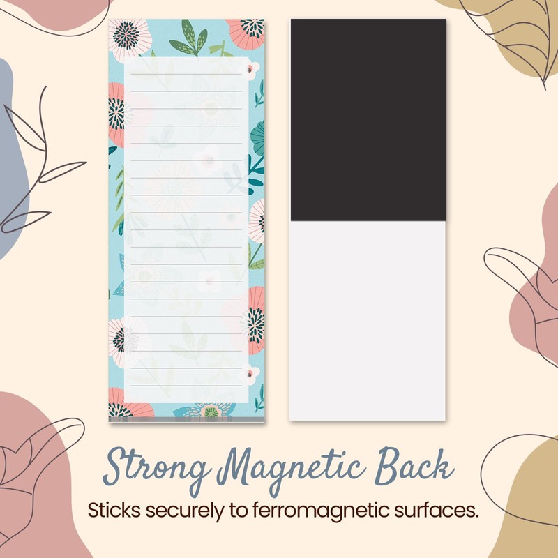 Magnetic Notepads for Refrigerator, 4-Pack Grocery List Magnet Pad for