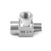 QWORK Stainless Steel Pipe Fitting, 1/4" NPT Male x 1/4"