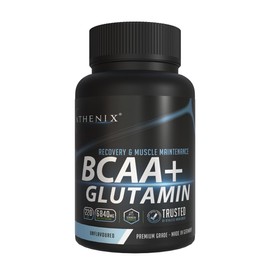 Athenix Athenix® Premium BCAA + Glutamine Capsules – 2:1:1 BCAA Ratio, 3420 mg BCAAs + 3420 mg Glutamine | Muscle Recovery, Endurance & Lean Muscle Maintenance, Premium Grade Made in Germany, Vegan, 220 Caps