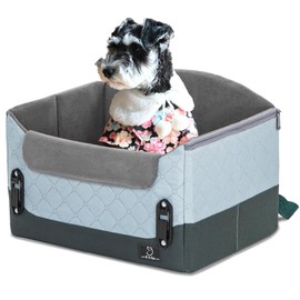 A4Pet Dog Car Seat for Small Dogs - Dog Booster Car Seat for Small Dogs Under 25, Pet Car Seat with Patent Buckles, Clip-On Safety Leash, Fits Most Cars