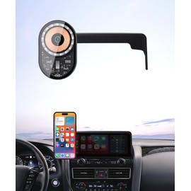 Masergogo Wireless Charging car Phone Holder for Nissan Armada 2021-2024 Accessories 12.3 inch Screen Fixed Clip,360° Rotation car Phone Mount Compatible with MagSafe