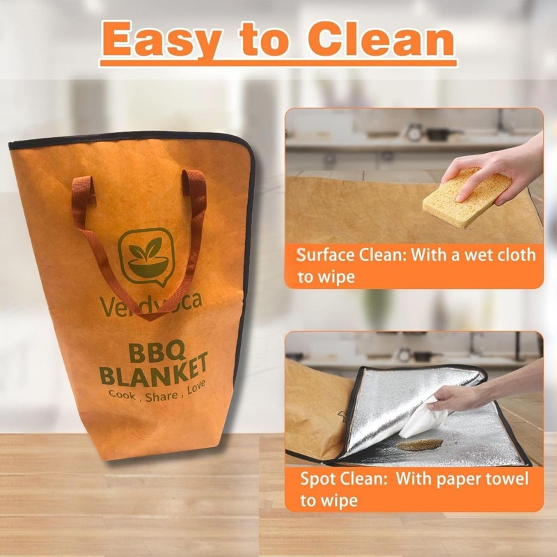 BBQ Blanket for Resting Brisket 21”×16”, Breathable Insulated Meat Wrap