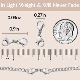 Evnlo Double Lobster Clasp Necklace Extender Connector Bracelet Extension, Gold and Silver Lobster Claw Clasps for DIY Jewelry Making