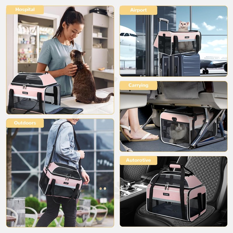 Lekereise Top-Expandable Pet Carrier - TSA Airline Approved Soft Sided