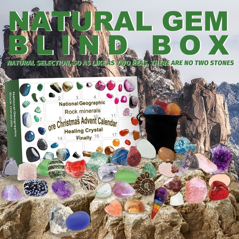 Healing Stones Advent Calendar 24 Grids Improve Creativity Christmas Advent