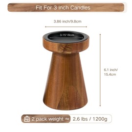Rustic Acacia Wood Pillar Candle Holder