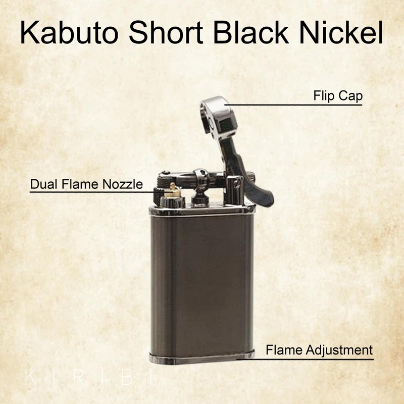Kiribi Kabuto Japanese Pipe Lighter - Soft Angled Flame, Adjustable,