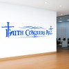 6 Foot / 72" Faith Conquers All Christian Religious Decal