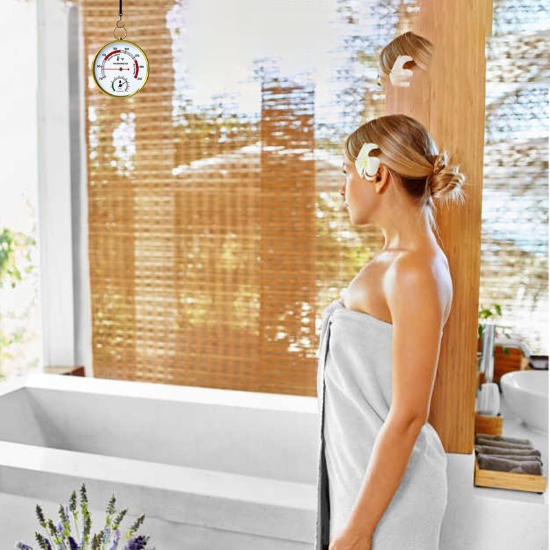 ASIJUNTYECHO 2-in-1 Sauna Thermometer Fahrenheit Humidity Gauge