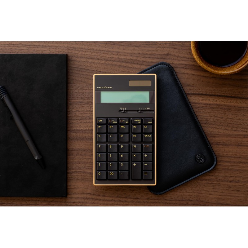 amadana LCA-704S-BR Electronic Calculator Sleeve Case Set (Brown) [Great Gift]