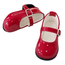 [SUNNYSTEP] Doll Shoes Shoes Strap Shoes Black Black Lolita Enamel Brown White Brown Miniature Shoes for Dolls Accessories Doll Clothes Accessories (Red, 1/6)