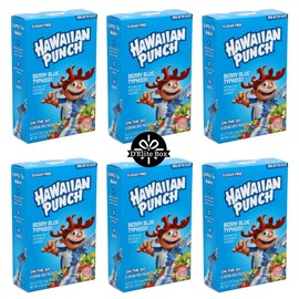 Hawaiian Punch Sugar-Free Berry Blue Powdered Drink Mix 6 Count of 8 packets each for Total 48 Sticks bundle packaged by D'Elite Box