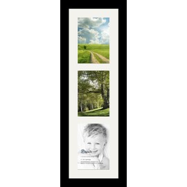 ArtToFrames Collage Photo Frame Single Mat with 3-5x7 Openings and Satin Black Frame.