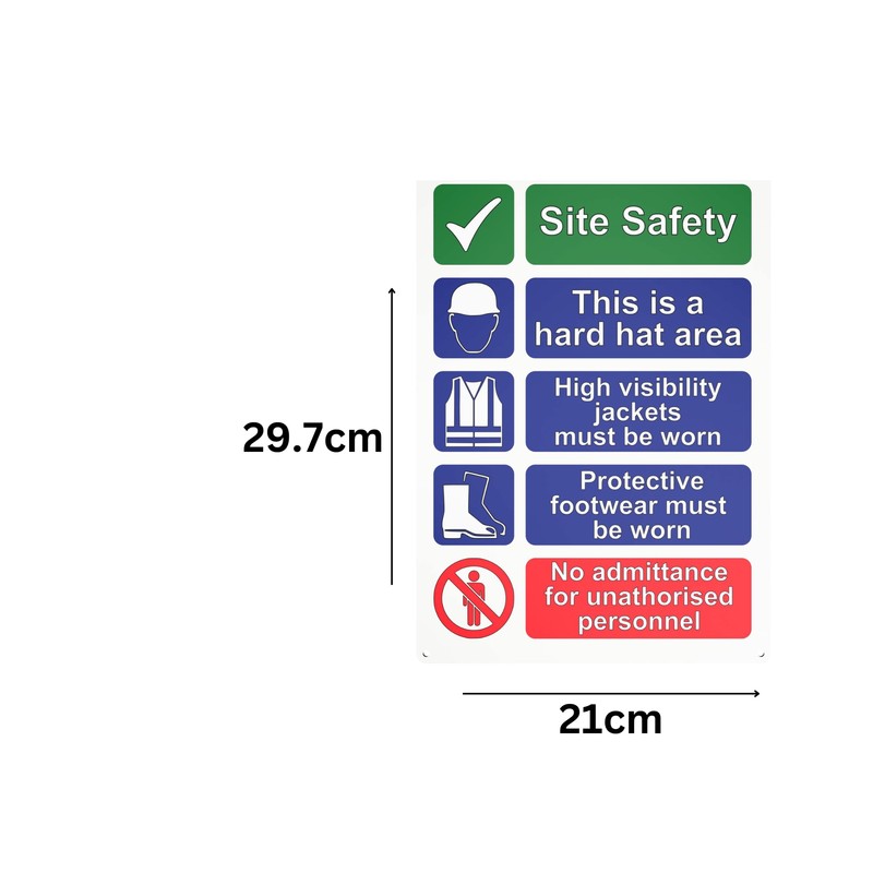 Durable A4 Aluminum Composite Site Safety Sign with Fixing Holes