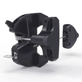 D&D Technologies LL3ABL LokkLatch Gate Latch with External Access Button, Key Lockable and Operates On Both Sides of The Gate, for Square Frame Post, Metal, Wood, Vinyl Fence Gates, Black