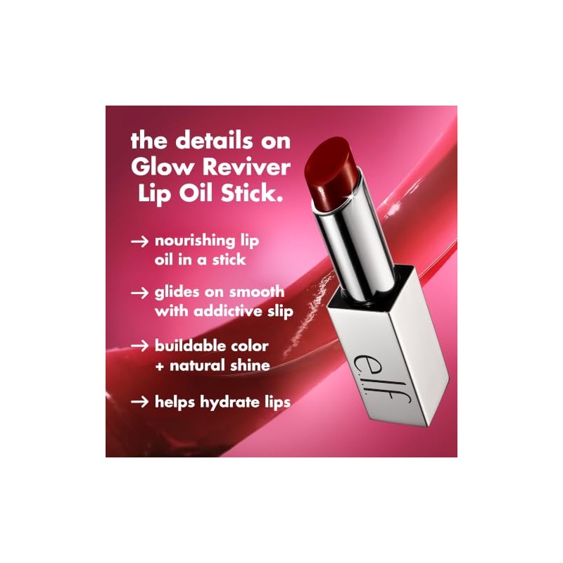 e.l.f. labiales Glow Reviver Slipstick Lip Oil Mauve Mentality -