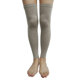 Women's Cashmere Wool Winter Warm Knitted Over Knee High Leg Warmer (Beige)