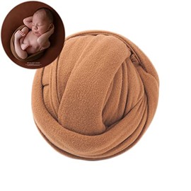 Zeroest Newborn Photography Outfits Props Stretch Wraps for Baby Boys & Girls - Newborn Photoshoot Posing Wrap Blanket (Brown)