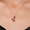 Gem Stone King 18K Rose Gold Plated Silver Created Ruby