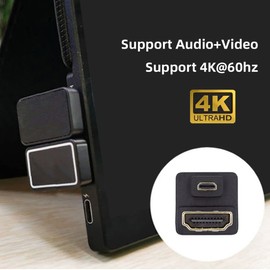 chenyang Micro HDMI Male to HDMI Female 4K@60Hz 180 Degree UP Angled Extension Adapter Converter Connector