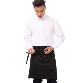 Chef Works mens Half Bistro Apron, Black, 19-Inch Length by 27.5-Inch Width US