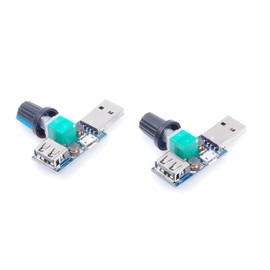 KNACRO 5W Mini USB Fan Air Volume Speed Stepless Governor Module USB Speed Controller DC 5V USB Male Input DC4-12V to 2.5-8V and Speed Control Knob with Switch Function (2pcs)