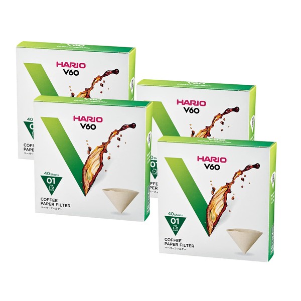 hario V60 Paper Filter bs-01 W-w-w 40 Count Set of 4 