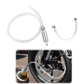 DBIGQ Brake Bleeder Hose with One Way Check Stopcock - Durable Brake Fluid Bleeding Tool Kit for Cars and Motorcycles, Includes 2 Hose 2 Spring Clamps and A Pair of Gloves