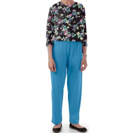 Buck & Buck Anti-Strip Jumpsuit for Women — Adaptive Dementia Clothing for Elderly Adults — Antistrip One-Piece Outfit (Navy Floral/Blue, Large)