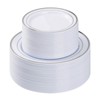 BESTVIP 100PCS Silver Plastic Plate, Disposable Party Plates with 50