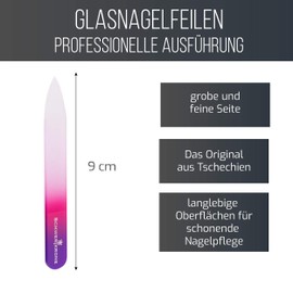 Schwertkrone Crystal Glass Nail File Original from the Czech Republic 9 cm