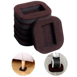 Ezprotekt Felt Caster Cups, Felt Pads Bottom Furniture Caster Cups, Caster Cups for Hardwood Floors, Furniture Hardwood Sliders Furniture Pads for Hardwood Floors Prevents Scratches (12 Pack, Brown)