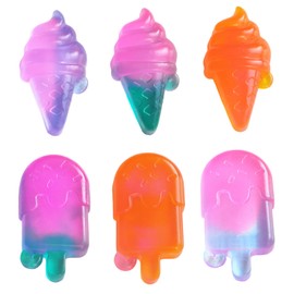 YIWLFQH 6 PCS Kawaii Mochi Squishy Toys,There are 3 sticky squishy popsicles and 3 sticky squishy ice creams,They Can be Used as Fidget Toys,Classroom Prizes,Goodie Bags Stuffers for Kids,Sensory Toys