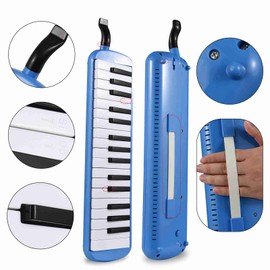 32 Keys Melodica Instrument Melodica Air Piano Keyboard with Soft Blow Pipe Blowing Nozzles Melodica Wind Instruments with Carrying Bag for Beginners Adults Gift