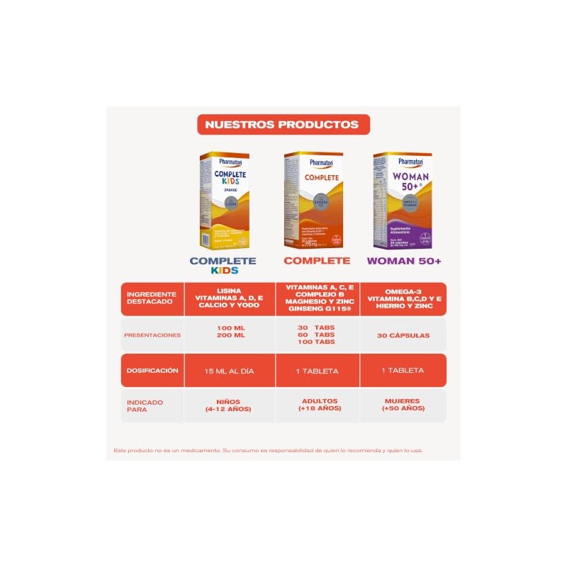 Pharmaton Complete suplemento alimenticio, Gingsen G115+ vitaminas, 60tabs