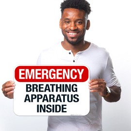 Sigo Signs, Breathing Apparatus Inside Sign, 12x18 Inches, 55 mil Thick HDPS (high Density polystyrene), Made in USA